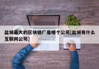 盐城最大的区块链厂是哪个公司[盐城有什么互联网公司]