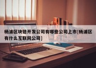 杨浦区块链开发公司有哪些公司上市[杨浦区有什么互联网公司]